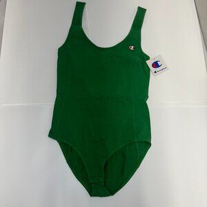 Champion logo C Patch bodysuit Kelly Green Size Medium NWT